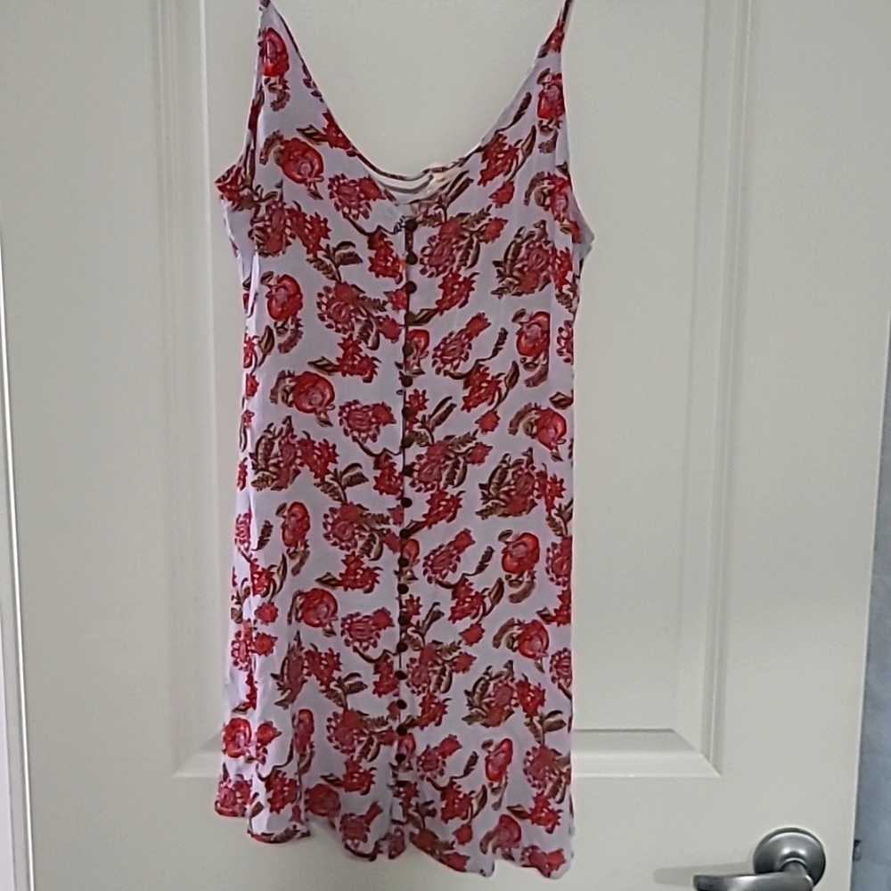 Button up floral mini dress